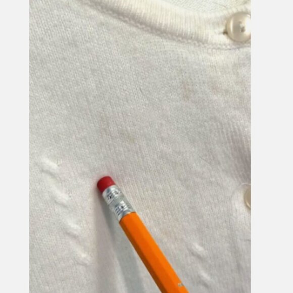 Women's Sweater Button-up Cardigan Sz Large White Floral Knit Designs High Neck - Picture 4 of 10